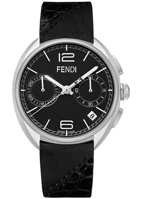 fendi black crocodile leather watch|Fendi watches.